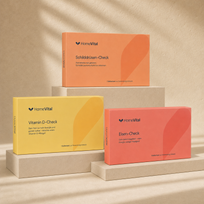 HomeVital Energie-Check Set mit Schilddrüsen-Check, Vitamin D-Check und Eisen-Check
